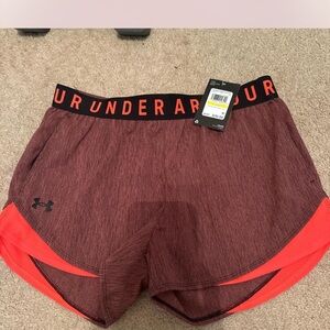 Under Armour Red and Black Athletic Shorts Lightweight Design